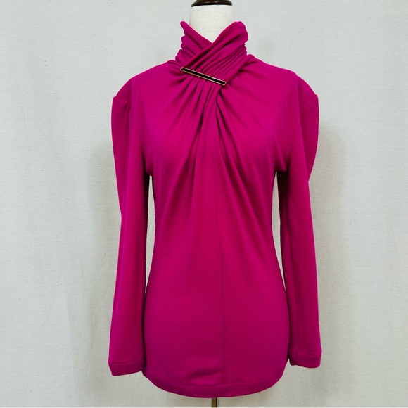 Sweaters - Vintage Women's Italian Pink Turtleneck Sweater Small